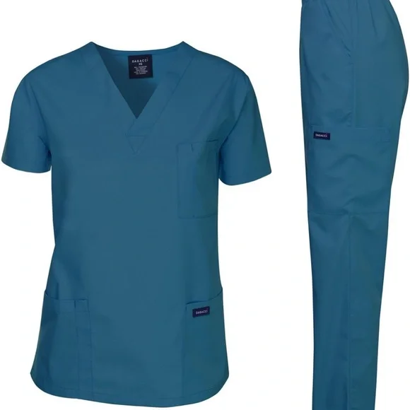 Men’s Caribbean Blue Medical Scrub Set - Picture 2 of 4